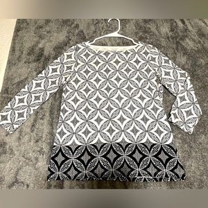 NEW Talbots Cotton Boatneck 3/4 Sleeves Tee